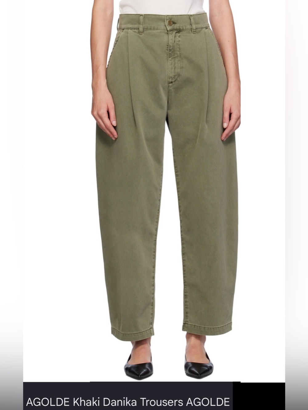 NWT Agolde High Rise Balloon Leg Tapered Cotton Twilled Danika Chino Trousers 30